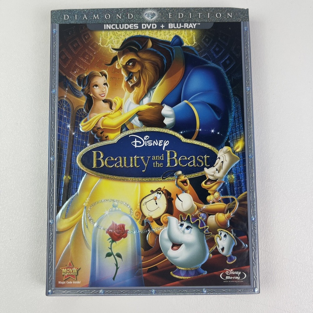 Beauty and the Beast Blu ray and DVD 2010 Diamond Edition 3 Disc Combo Pack
